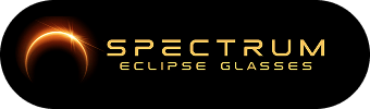 Main header Spectrum Eclipse Glasses logo with solar eclipse icon.